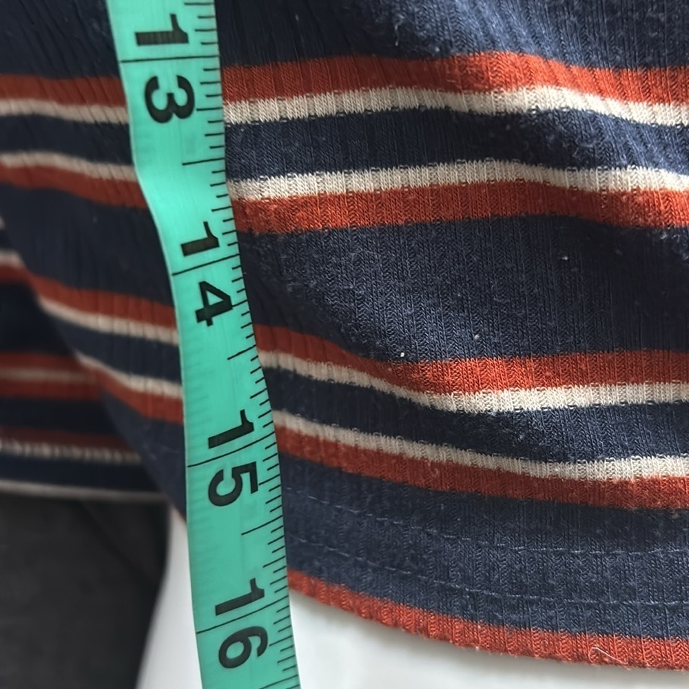 Vintage rugby cropped knit long sleeve top Sz M - Picture 6 of 8